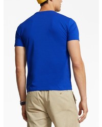 T-shirt à col rond brodé bleu Polo Ralph Lauren