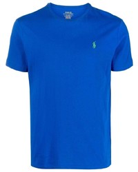 T-shirt à col rond brodé bleu Polo Ralph Lauren