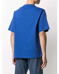 T-shirt à col rond brodé bleu Kenzo