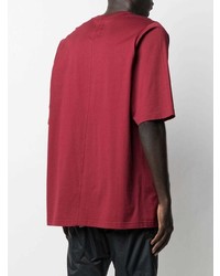 T-shirt à col rond brodé bordeaux Rick Owens X Champion