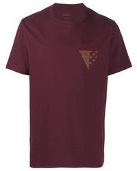 T-shirt à col rond brodé bordeaux Maharishi