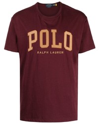 T-shirt à col rond brodé bordeaux Polo Ralph Lauren
