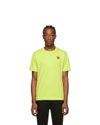 T-shirt à col rond brodé chartreuse