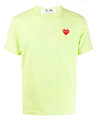 T-shirt à col rond brodé chartreuse Comme Des Garcons Play