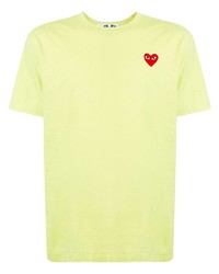 T-shirt à col rond brodé chartreuse Comme Des Garcons Play