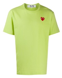 T-shirt à col rond brodé chartreuse Comme Des Garcons Play