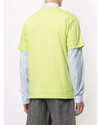 T-shirt à col rond brodé chartreuse Comme Des Garcons Play