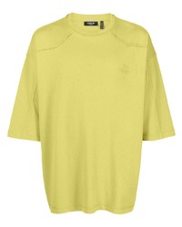 T-shirt à col rond brodé chartreuse FIVE CM