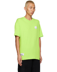 T-shirt à col rond brodé chartreuse AAPE BY A BATHING APE