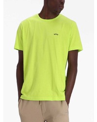T-shirt à col rond brodé chartreuse BOSS
