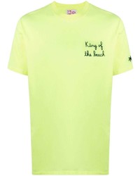 T-shirt à col rond brodé chartreuse MC2 Saint Barth