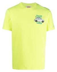 T-shirt à col rond brodé chartreuse MC2 Saint Barth