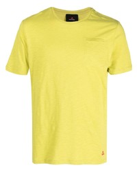 T-shirt à col rond brodé chartreuse Peuterey