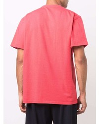 T-shirt à col rond brodé fuchsia JW Anderson