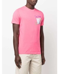 T-shirt à col rond brodé fuchsia MC2 Saint Barth