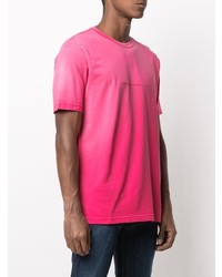 T-shirt à col rond brodé fuchsia Diesel