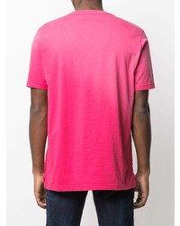 T-shirt à col rond brodé fuchsia Diesel