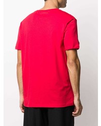 T-shirt à col rond brodé fuchsia Karl Lagerfeld