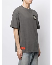 T-shirt à col rond brodé gris foncé Izzue