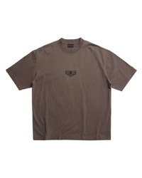 T-shirt à col rond brodé gris foncé Balenciaga