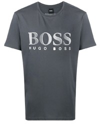T-shirt à col rond brodé gris foncé BOSS HUGO BOSS