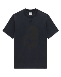 T-shirt à col rond brodé gris foncé Courrèges