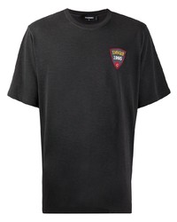 T-shirt à col rond brodé gris foncé DSQUARED2