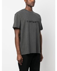 T-shirt à col rond brodé gris foncé Carhartt WIP