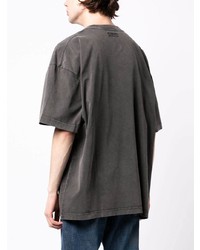 T-shirt à col rond brodé gris foncé Vetements