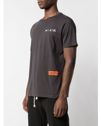 T-shirt à col rond brodé gris foncé Heron Preston