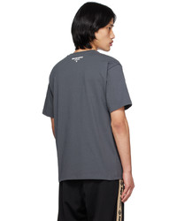 T-shirt à col rond brodé gris foncé AAPE BY A BATHING APE