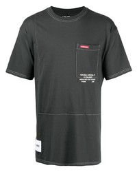 T-shirt à col rond brodé gris foncé Izzue