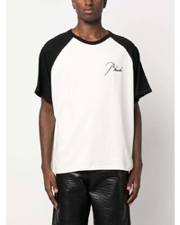 T-shirt à col rond brodé gris foncé Rhude