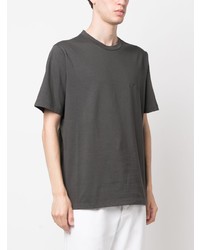 T-shirt à col rond brodé gris foncé Sease