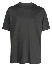 T-shirt à col rond brodé gris foncé Sease