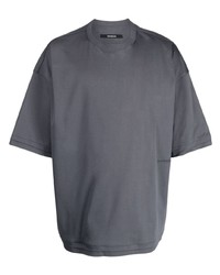 T-shirt à col rond brodé gris foncé SONGZIO