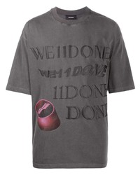 T-shirt à col rond brodé gris foncé We11done