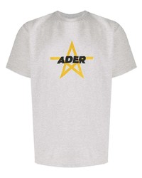 T-shirt à col rond brodé gris Ader Error