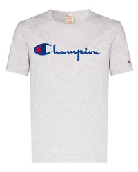 T-shirt à col rond brodé gris Champion