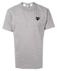 T-shirt à col rond brodé gris Comme Des Garcons Play