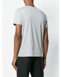 T-shirt à col rond brodé gris Alexander McQueen