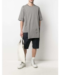 T-shirt à col rond brodé gris Rick Owens X Champion