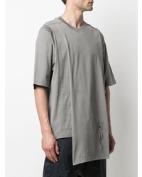 T-shirt à col rond brodé gris Rick Owens X Champion