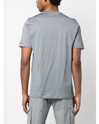 T-shirt à col rond brodé gris Kiton