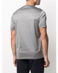 T-shirt à col rond brodé gris Corneliani