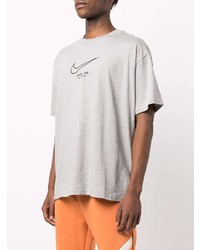 T-shirt à col rond brodé gris Nike