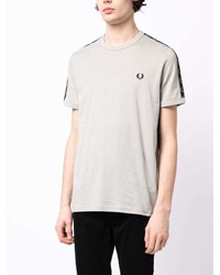 T-shirt à col rond brodé gris Fred Perry