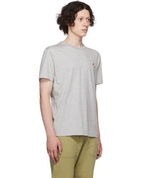 T-shirt à col rond brodé gris MAISON KITSUNÉ