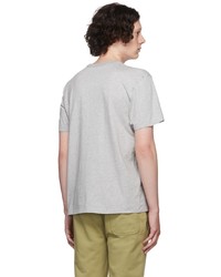 T-shirt à col rond brodé gris MAISON KITSUNÉ