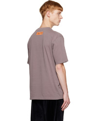 T-shirt à col rond brodé gris Heron Preston